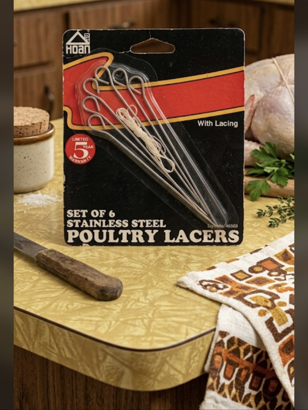 Vintage Collectible Set of 6 Hoan Poultry Lacers Unopened, sealed never opened